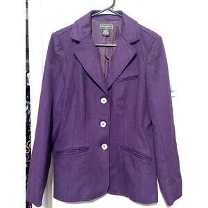 Eddie Bauer Blazer Womens M Purple Wool Angora Classic Career Office